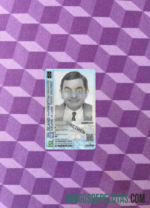 Iceland ID Card 2024 Present olhar de foto frente exemplo